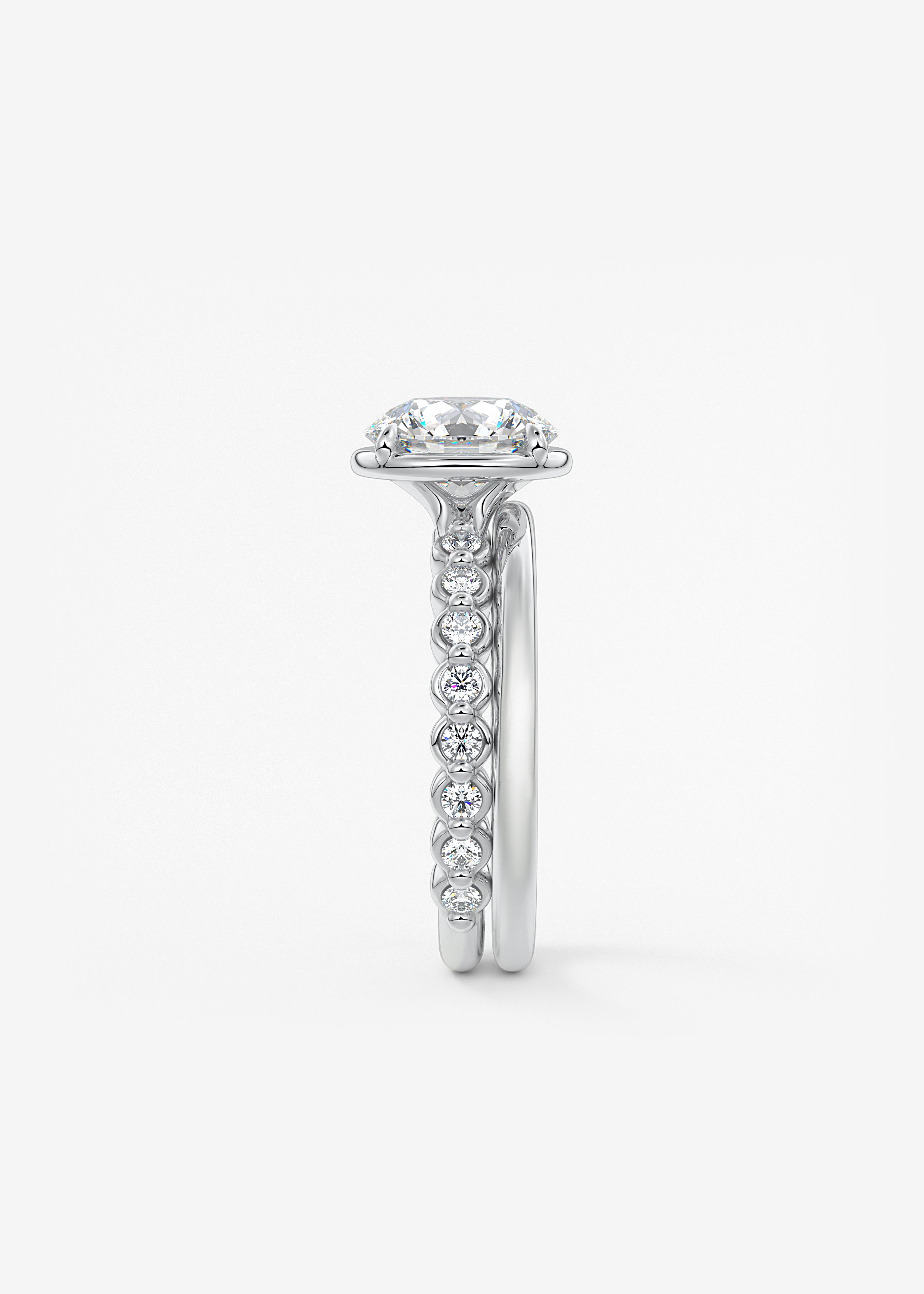 Round Bezel Lab Grown Diamond Engagement Ring