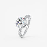 Round Bezel Lab Grown Diamond Engagement Ring
