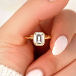Stunning 1.75 CT Emerald Moissanite Engagement Ring with Bezel Design 9
