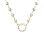1.44 TCW Round Aquamarine Lab Made Diamond- March Birthstone Necklace 1