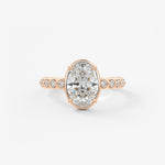 Oval Bezel Lab Grown Diamond Engagement Ring