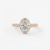 Oval Bezel Lab Grown Diamond Engagement Ring