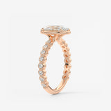 Oval Bezel Lab Grown Diamond Engagement Ring