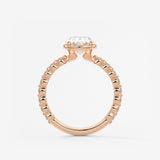 Oval Bezel Lab Grown Diamond Engagement Ring