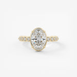 Oval Bezel Lab Grown Diamond Engagement Ring