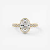 Oval Bezel Lab Grown Diamond Engagement Ring