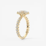 Oval Bezel Lab Grown Diamond Engagement Ring