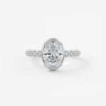 Oval Bezel Lab Grown Diamond Engagement Ring