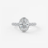 Oval Bezel Lab Grown Diamond Engagement Ring