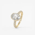 Oval Bezel Lab Grown Diamond Engagement Ring