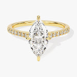 Stunning 1.0-2.0 CT Marquise Moissanite Engagement Ring with Pave Design 1