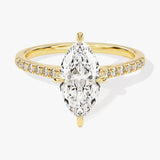 Stunning 1.0-2.0 CT Marquise Moissanite Engagement Ring with Pave Design 1