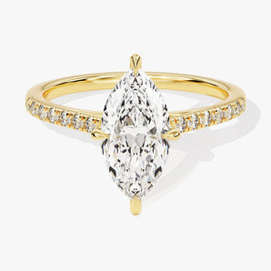 Stunning 1.0-2.0 CT Marquise Moissanite Engagement Ring with Pave Design