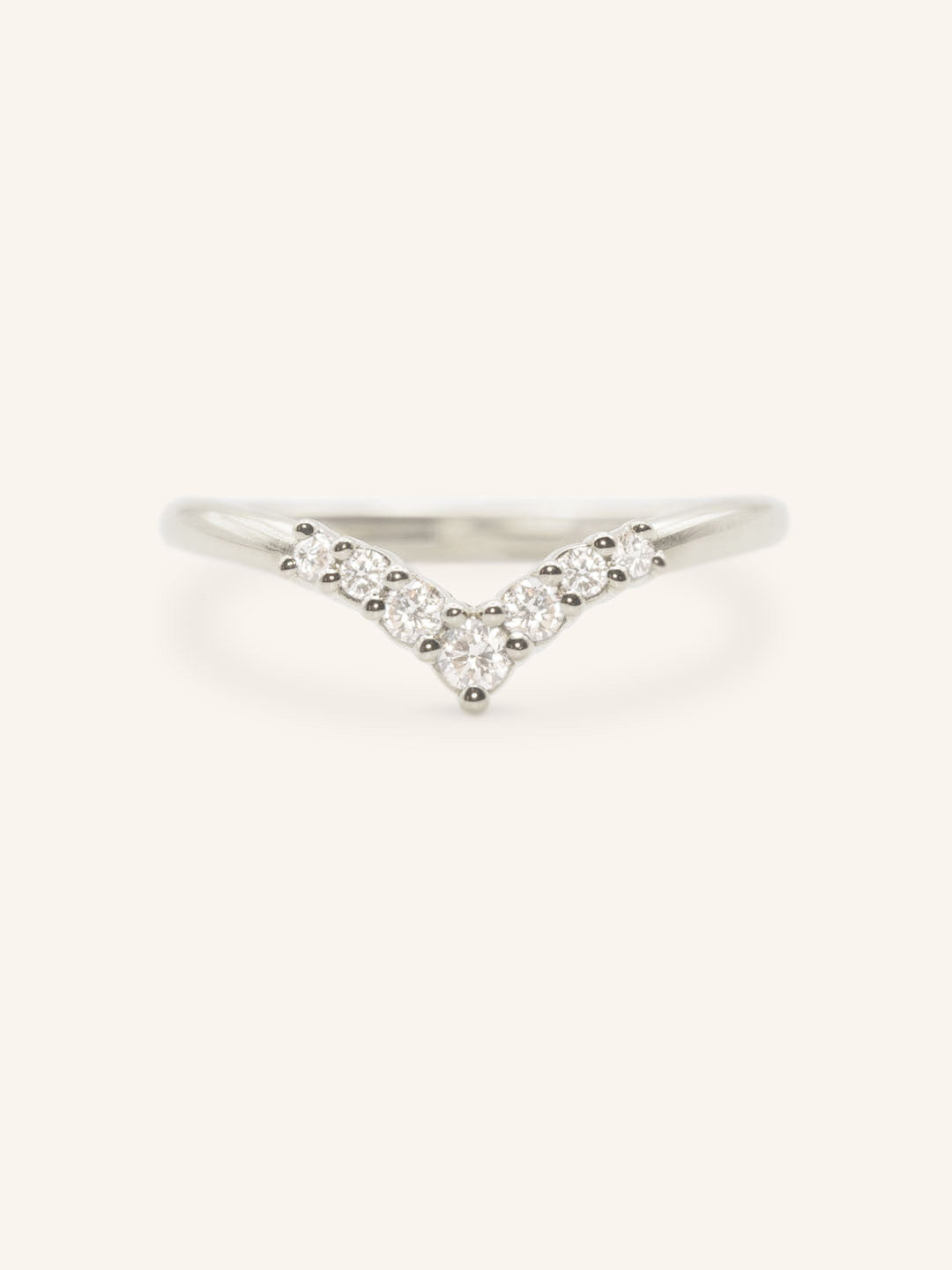 Stunning 0.2 TCW Round Moissanite Stones  Curved Wedding Bands 4