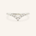 Stunning 0.2 TCW Round Moissanite Stones  Curved Wedding Bands 4