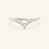 Stunning 0.2 TCW Round Moissanite Stones  Curved Wedding Bands 4