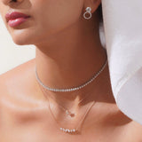 1.50 TCW Round, Emerald, Pear, Cushion & Oval Moissanite Diamond Multi Stone Necklace in Solid Gold 11