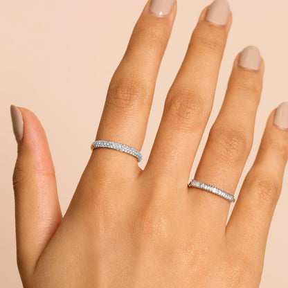 Stunning 0.27 TCW Round Moissanite Stones Full Eternity Wedding Bands 11
