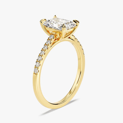 Stunning 1.0-2.0 CT Radiant Moissanite Engagement Ring with Pave Design 2