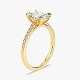 Stunning 1.0-2.0 CT Radiant Moissanite Engagement Ring with Dainty Pave Design 2