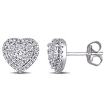Round Cut Cubic Zirconia in 925 Sterling Silver Earrings 3