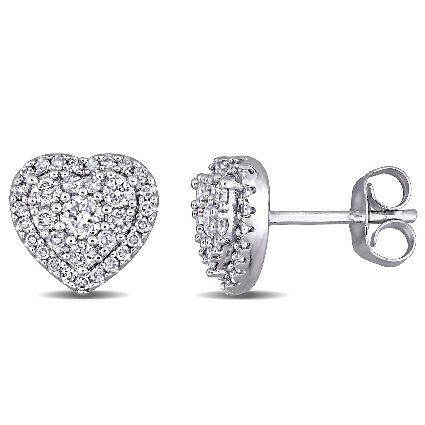 Round Cut Cubic Zirconia in 925 Sterling Silver Earrings 3