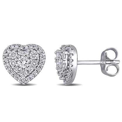 Round Cut Cubic Zirconia in 925 Sterling Silver Earrings 3