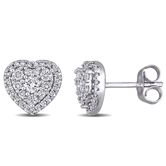 Round Cut Cubic Zirconia in 925 Sterling Silver Earrings 2