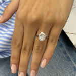 Stunning 1.0 CT Oval Cut Moissanite Engagement Ring with Halo Design 2