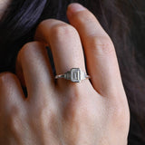 3.0 CT Emerald Shaped Moissanite Engagement Ring With Five Stone Style 7