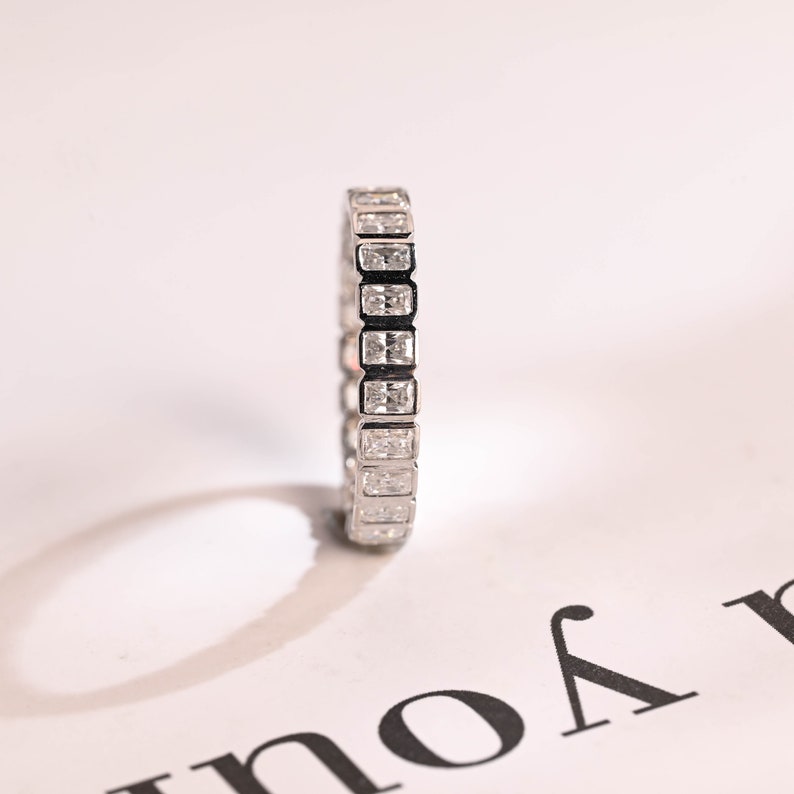 Stunning 0.5 TCW Radiant Moissanite Stones Full Eternity Wedding Band 7