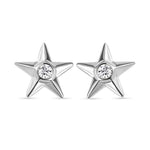 Round Cut Cubic Zirconia in 925 Sterling Silver Earrings 1