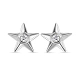 Round Cut Cubic Zirconia in 925 Sterling Silver Earrings 1
