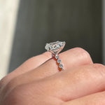 Stunning 2.0 CT Pear Moissanite Engagement Ring with Dainty Pave Design 3