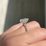Stunning 2.0 CT Pear Moissanite Engagement Ring with Dainty Pave Design 3