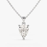 1.50 CT Pear Moissanite Diamond Solitaire Pendant Necklace in Solid Gold 2
