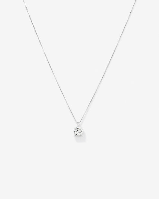 Round Cut Cubic Zirconia in 925 Sterling Silver Necklace 1