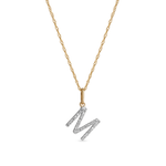 0.30 TCW Round Moissanite Diamond Customized Letter Pendant Necklace in Solid Gold 10