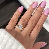 Stunning 3.0 CT Oval Moissanite Engagement Ring Hidden Halo Design 10