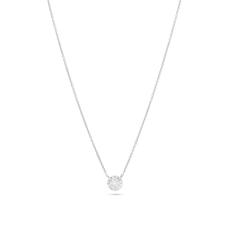 0.50 CT Round Moissanite Diamond Cluster Pendant Necklace in Solid Gold 6