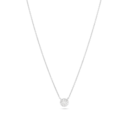 0.50 CT Round Moissanite Diamond Cluster Pendant Necklace in Solid Gold 6
