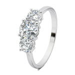 Stunning 0.6 CT Round Moissanite Stones Three Stones Wedding Band 2