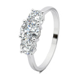 Stunning 0.6 CT Round Moissanite Stones Three Stones Wedding Band 2