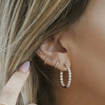 3.0 TCW Round Cut Moissanite U Prongs Hoops Earrings in Gold 2
