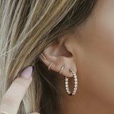 3.0 TCW Round Cut Moissanite U Prongs Hoops Earrings in Gold 2