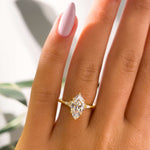 Stunning 2.5 CT Marquise Moissanite Engagement Ring in Cluster Design 8