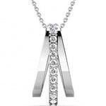 Round Cut Cubic Zirconia in 925 Sterling Silver Necklace 1