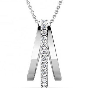 Round Cut Cubic Zirconia in 925 Sterling Silver Necklace