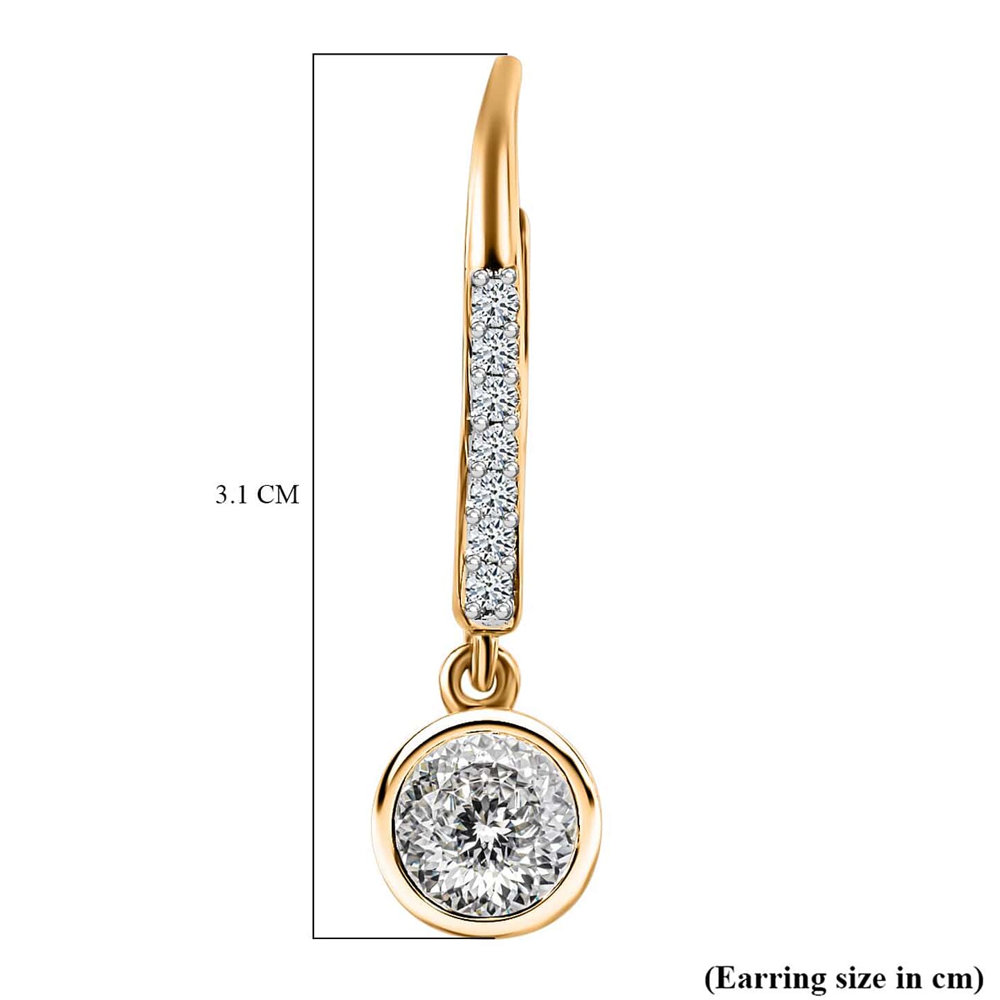 Round Cut Cubic Zirconia in 925 Sterling Silver Earrings 5