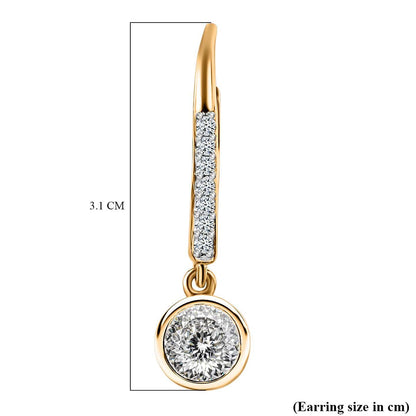 Round Cut Cubic Zirconia in 925 Sterling Silver Earrings 5